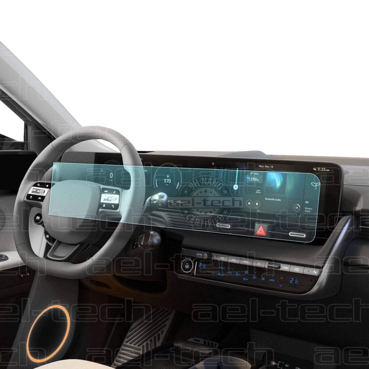 Hyundai Ioniq 5 2021-2025 Uyumlu 12.3 İnç Dijital Gösterge Ve Navigasyon 9H Nano Ekran Koruyucu - Görsel 1