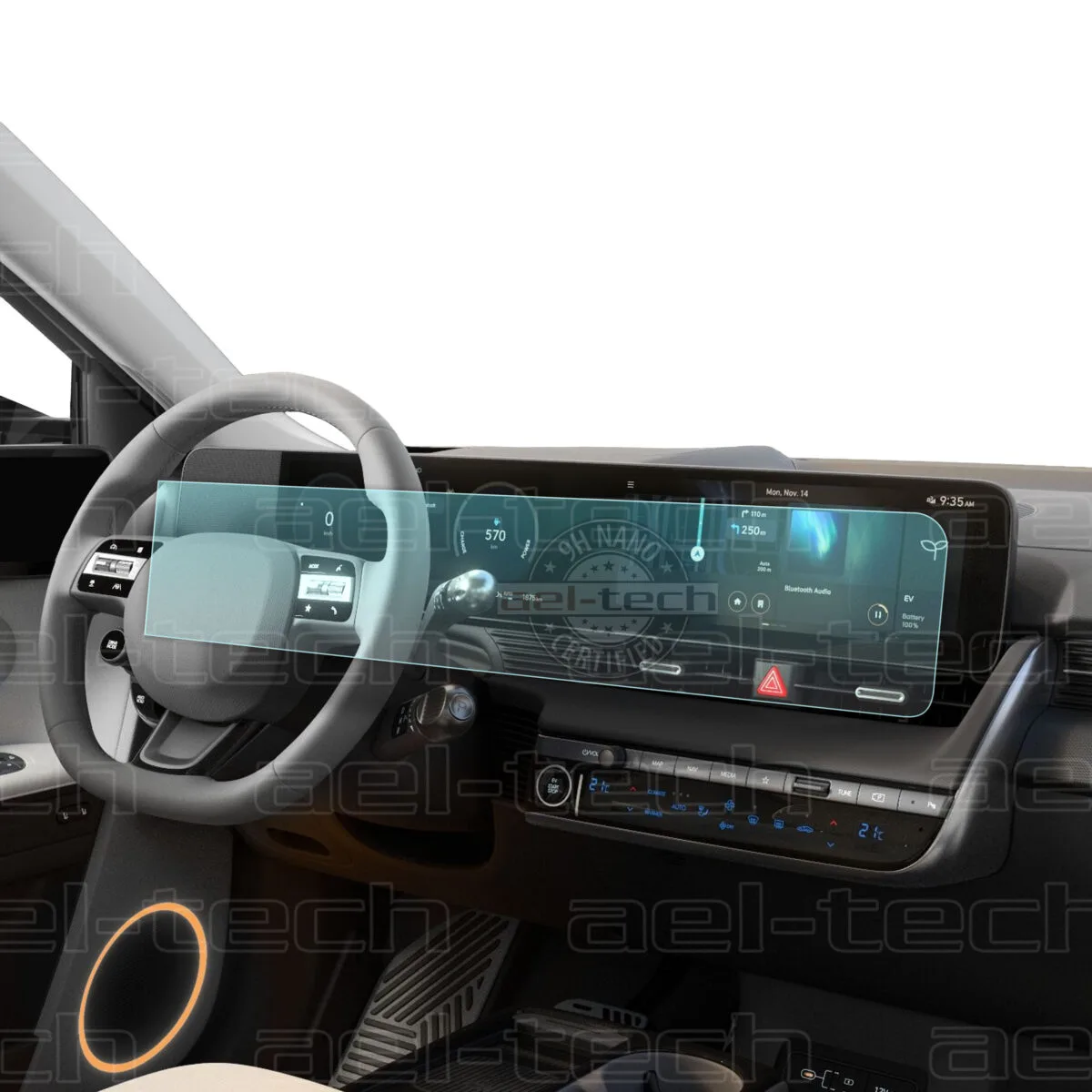 Hyundai Ioniq 5 2021-2025 Uyumlu 12.3 İnç Dijital Gösterge Ve Navigasyon 9H Nano Ekran Koruyucu - Görsel 1