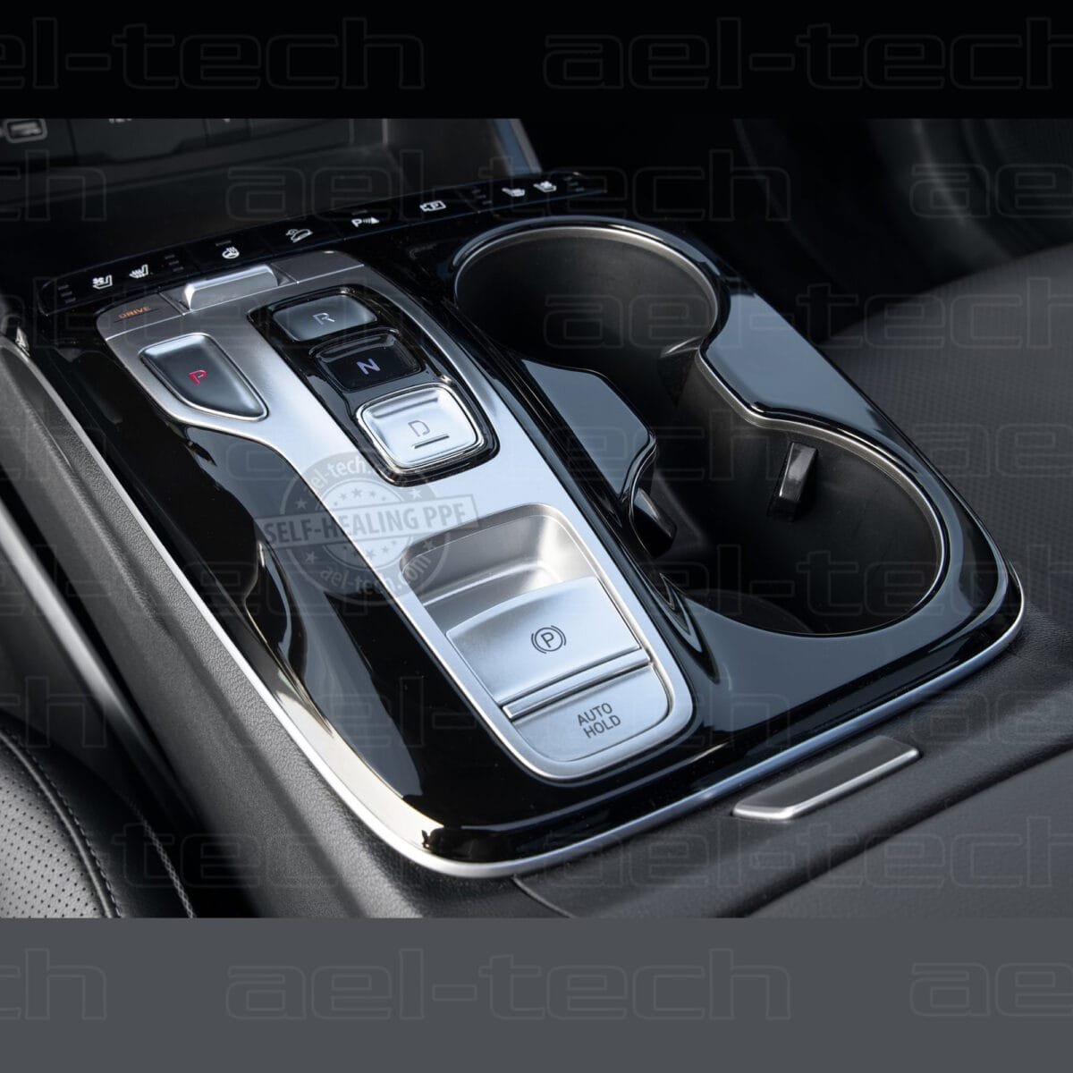 Hyundai Tucson Uyumlu Tuşlu Vites Etrafı Piano Black Tpu Koruyucu - Görsel 2