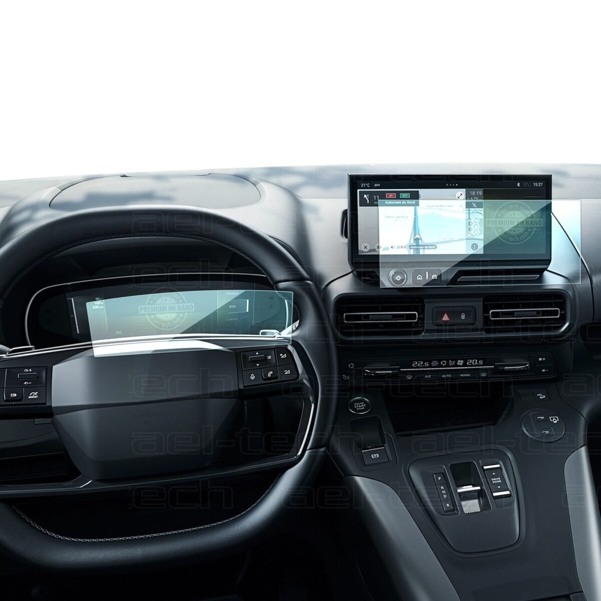 Opel Combo 2024 2025 Uyumlu Dijital Gösterge ve 10 İnç Navigasyon 9H Nano Ekran Koruyucu 2'li Set - Görsel 1