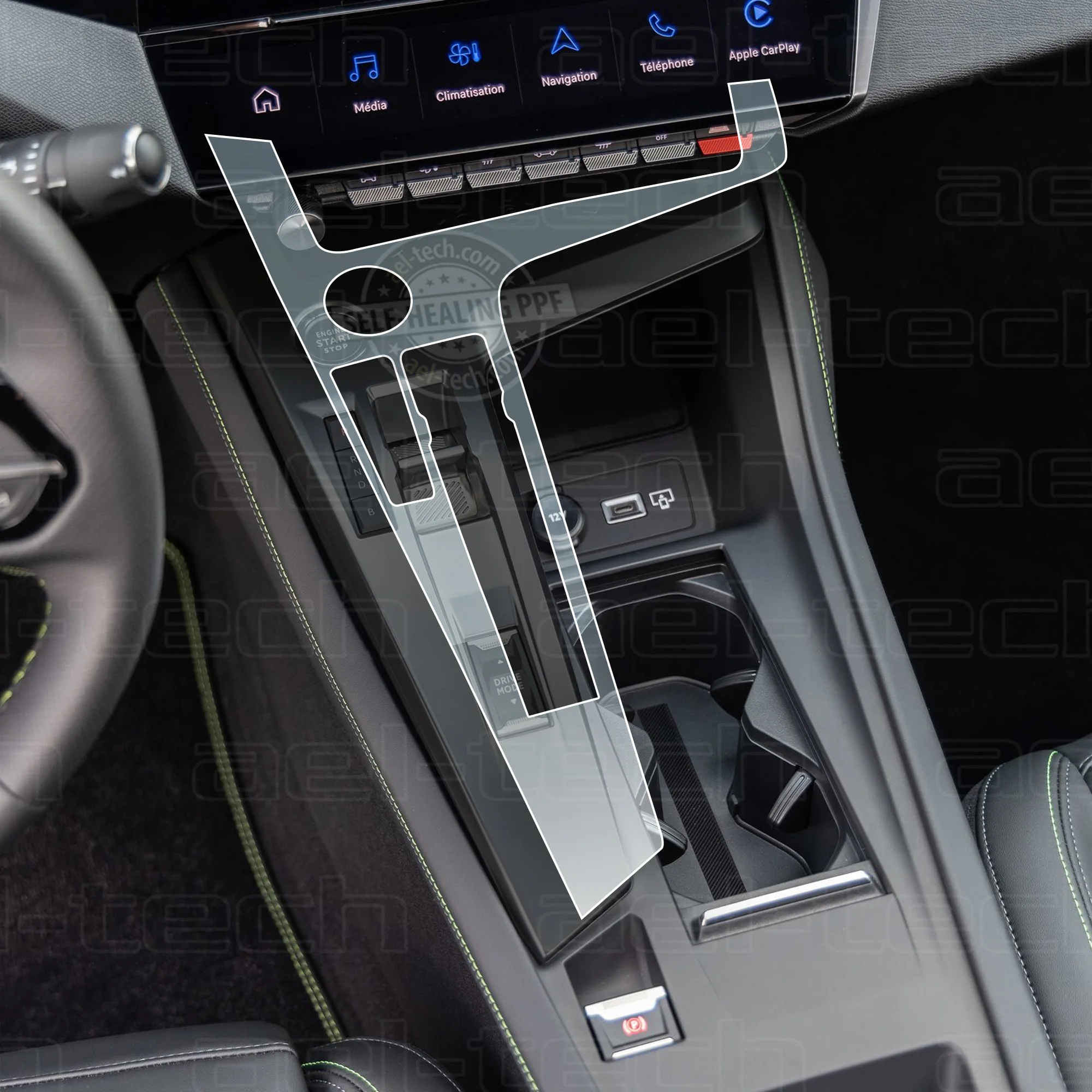 Peugeot 408 Vites Etrafı Uyumlu TPU Koruyucu - Görsel 1