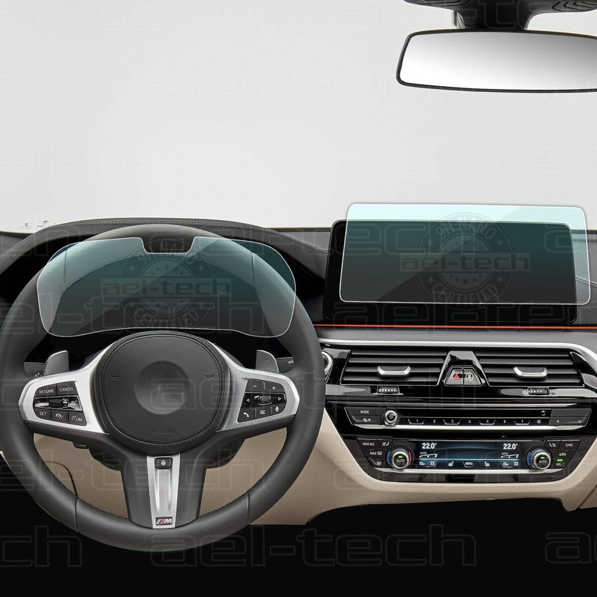 BMW 6 Serisi Dijital Gösterge ve 12,3 İnc Navigasyon Uyumlu Nano Ekran Koruyucu 2li Set - Görsel 1