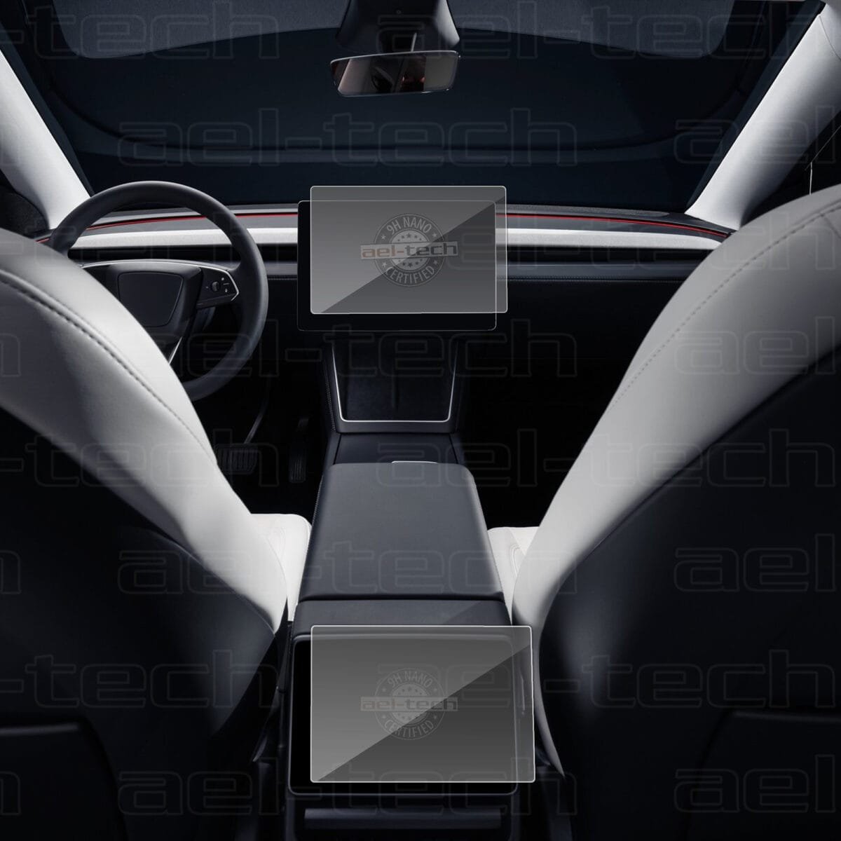 Tesla Model Y 2025 15,4 inc Navigasyon ve Arka Yolcu Ekran uyumlu Nano Koruyucu 2li Set - Görsel 1