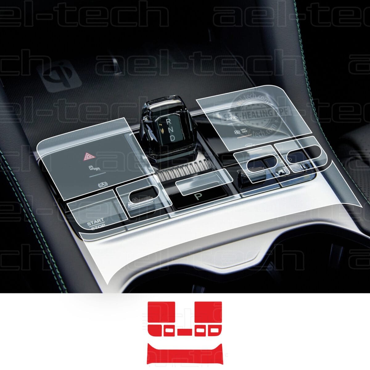 BYD Seal U Dm-i Uyumlu Vites Etrafı Piano Black TPU koruyucu 8 li Set - Görsel 1