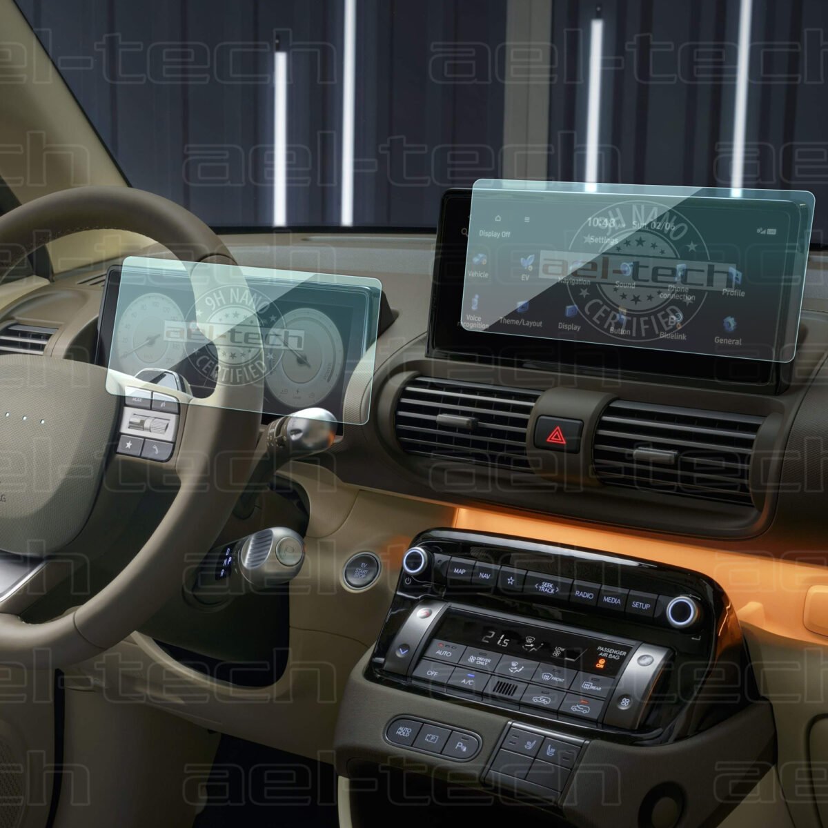 Hyundai İnster Uyumlu Navigasyon ve Dijital Gösterge 9H Nano Ekran Koruyucu 2li Set - Görsel 1
