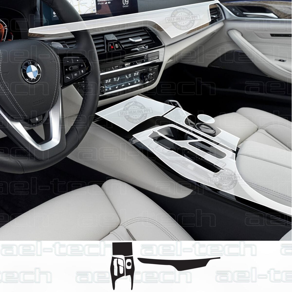 Bmw 5 Seri 2023 Uyumlu Piano Black Tpu Koruyucu 4 lü set - Görsel 1