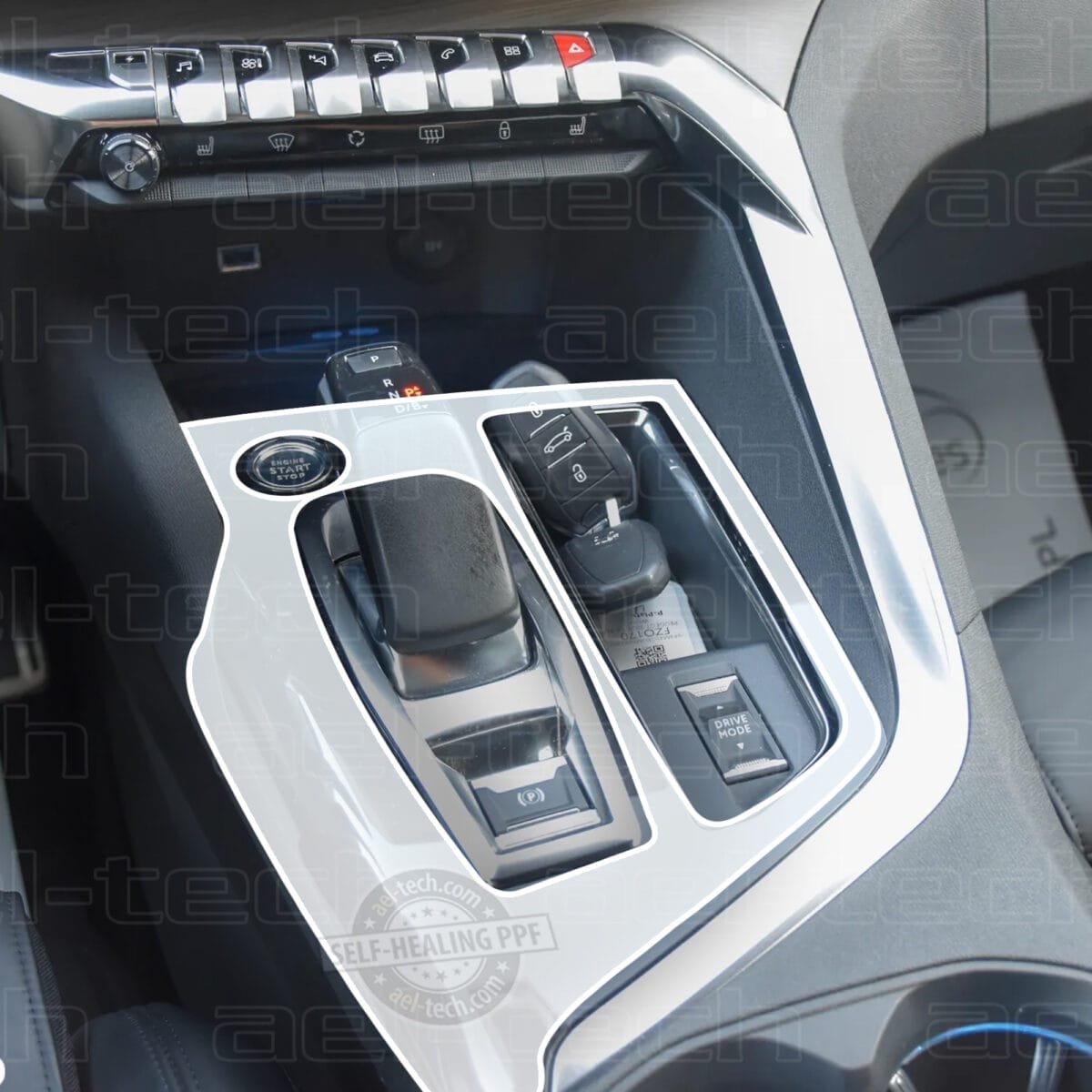 Peugeot 3008 Gt Piano Black Joystick Vites Orta Konsol Uyumlu Tpu Koruyucu - Görsel 1