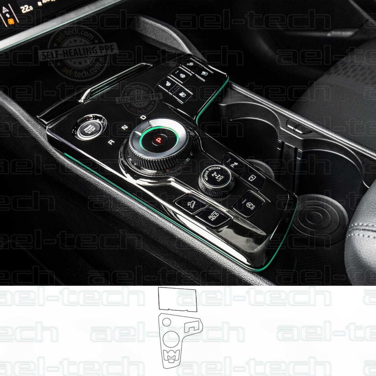 Kia Sportage Prestige Uyumlu Vites Etrafı Piano Black TPU Koruyucu 2 li set - Görsel 2