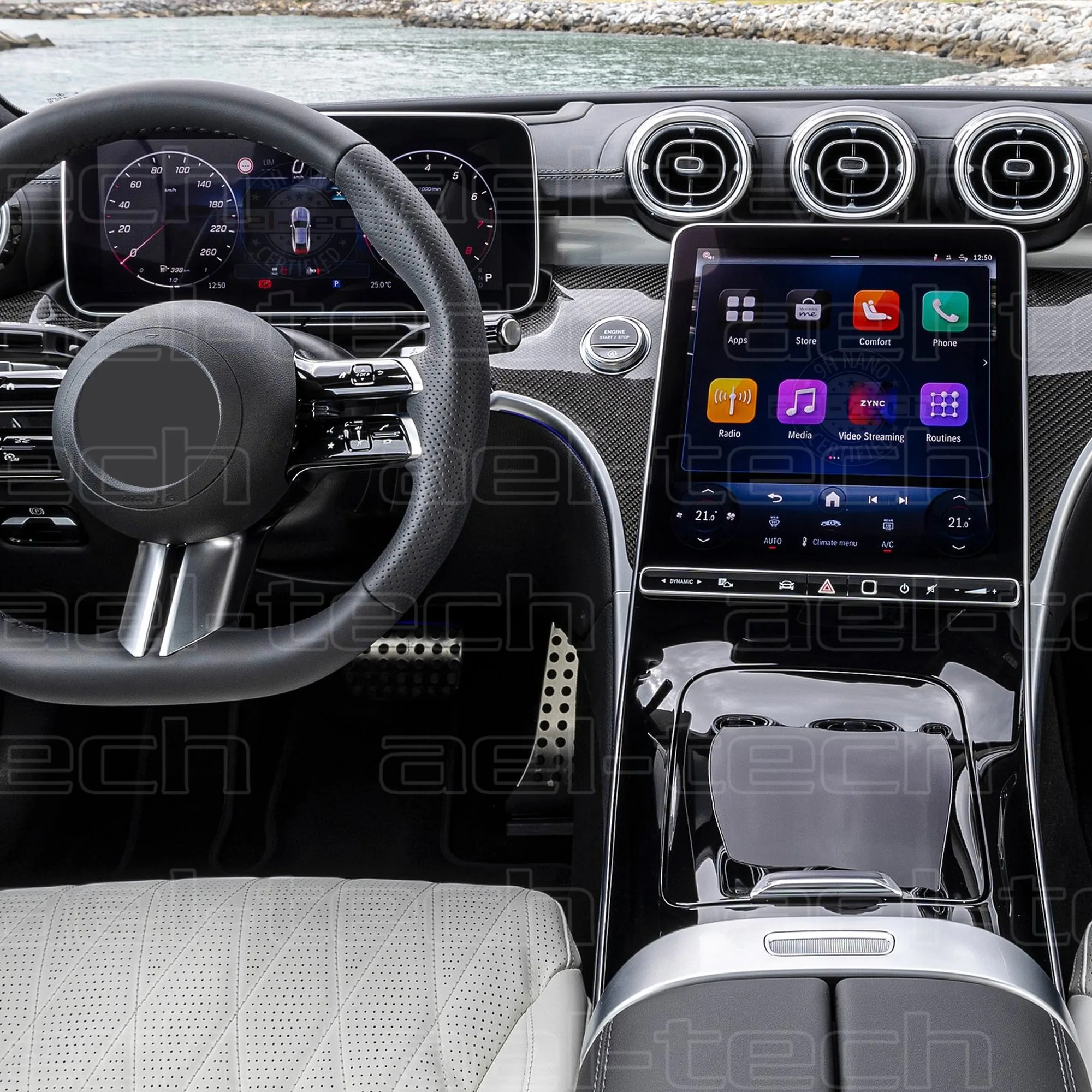 Mercedes CLE Seri Navigasyon ve Dijital gösterge uyumlu Nano Ekran Koruyucu 2li Set - Görsel 2