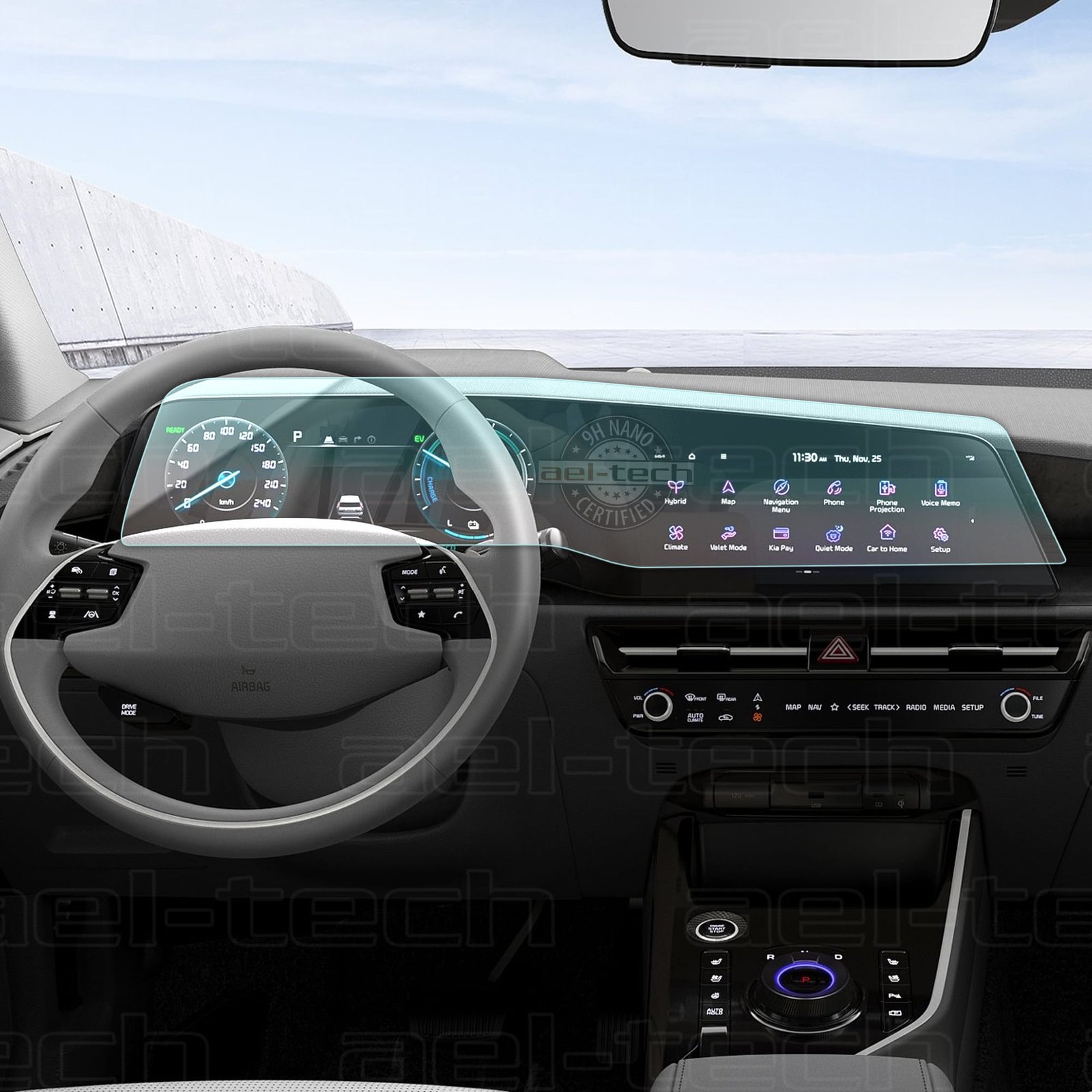 KiaNiroNavcopy Kia Niro Navigasyon ve Dijital Gösterge Uyumlu 9H Nano Ekran Koruyucu 2024/2025 - Görsel 1