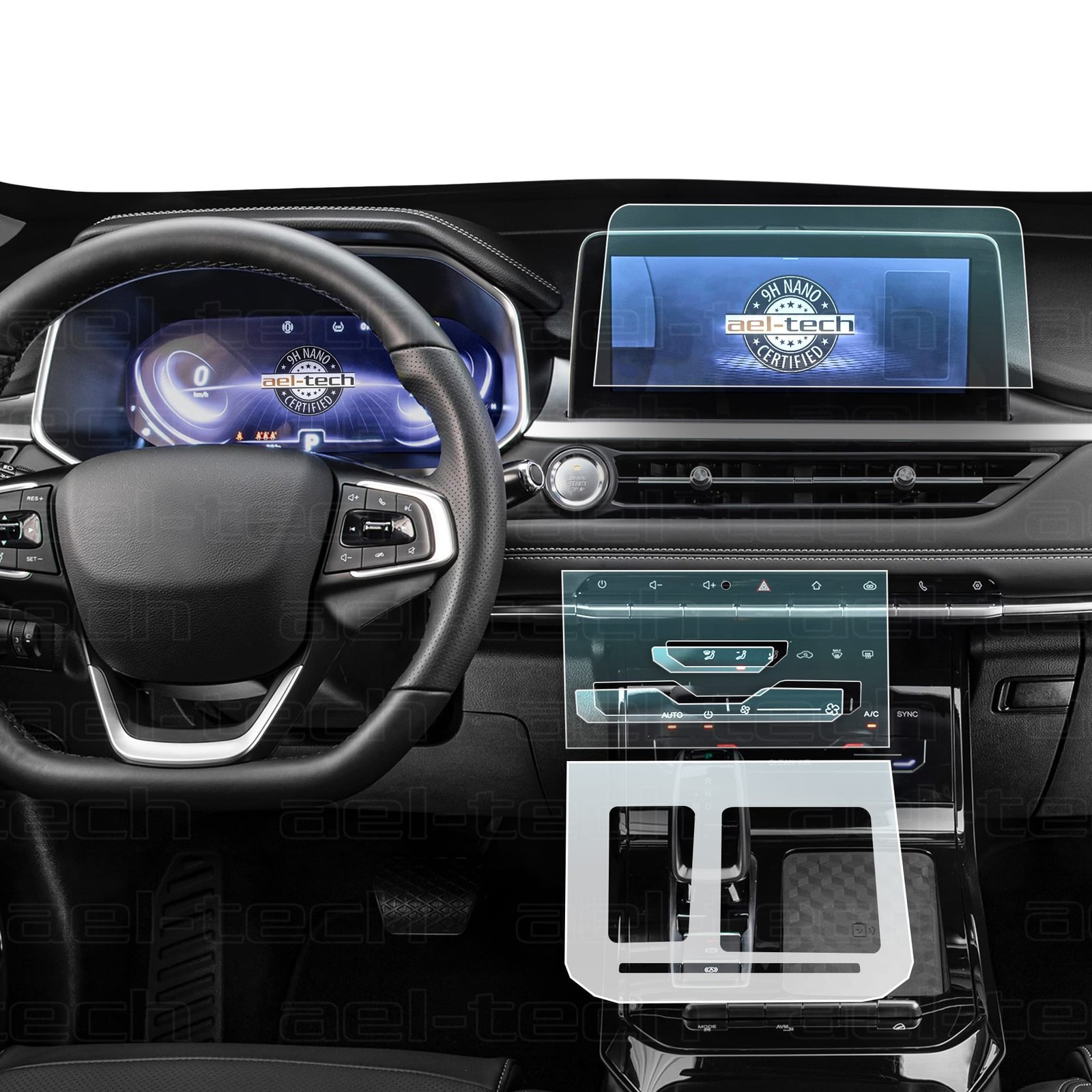 fffff Chery Tiggo 7 Pro Luxury 9h Navigasyon, İç Merkezi Kontrol Ve Vites Etrafı Tpu Koruyucu 3'lü Set - Görsel 1