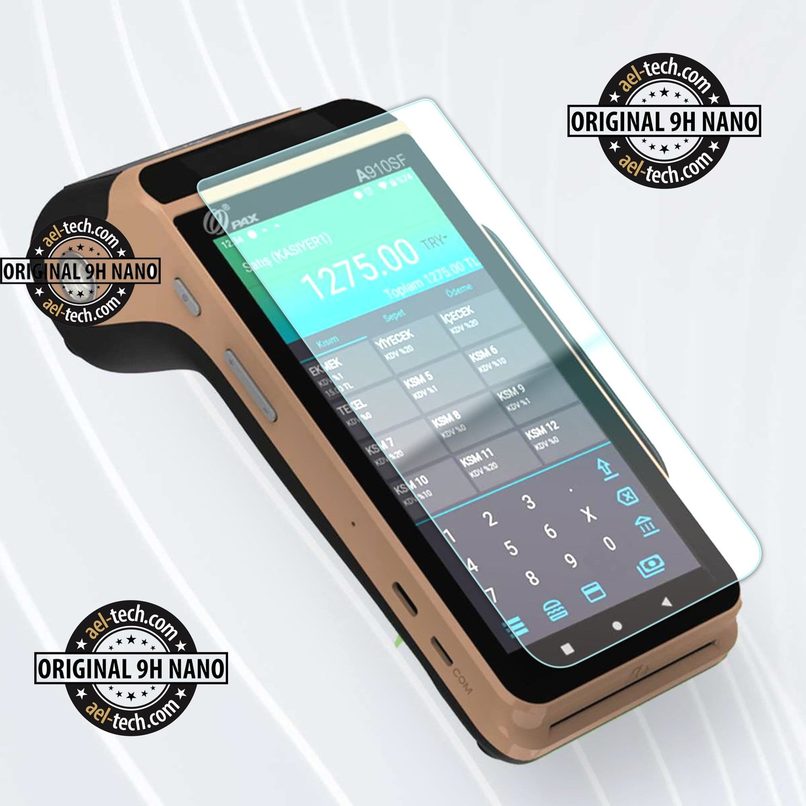 6918ca64047b8157b69b38416e2ebafb.jpg İngenico Pax 910SF Yeni Nesil Yazar Kasa Pos Dokunmatik Ekran Koruyucu - Görsel 1