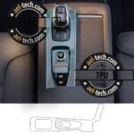 Volvo XC90 Uyumlu Vites Etrafı Piano Black TPU Koruyucu 2019-2024