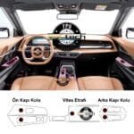 Kgm Ssangyong Torres / Actyon Uyumlu Vites Etrafı ve Kapı Kolları Piano Black TPU Koruyucu 2025-2026