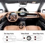 Kgm Ssangyong Torres / Actyon Uyumlu Vites Etrafı ve Kapı Kolları Piano Black TPU Koruyucu 2025-2026 - Görsel 2