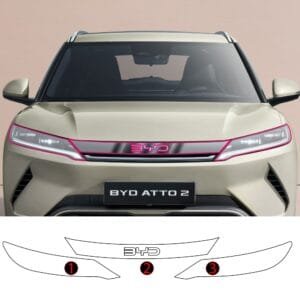 Byd Atto 2 Uyumlu Ön Panjur ve Far Tpu Koruyucu 3'lü Set 2025-2026