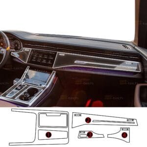 Audi Q7 Uyumlu Orta Konsol ve Piano Black Tpu Koruyucu 4lü Set 2020-2026