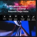 Togg T10X/T10F Uyumlu Ön Göğüs Opsidyen Görünüm 5D Karbon 4lü Set TPU Koruyucu 2023-2026 - Görsel 3