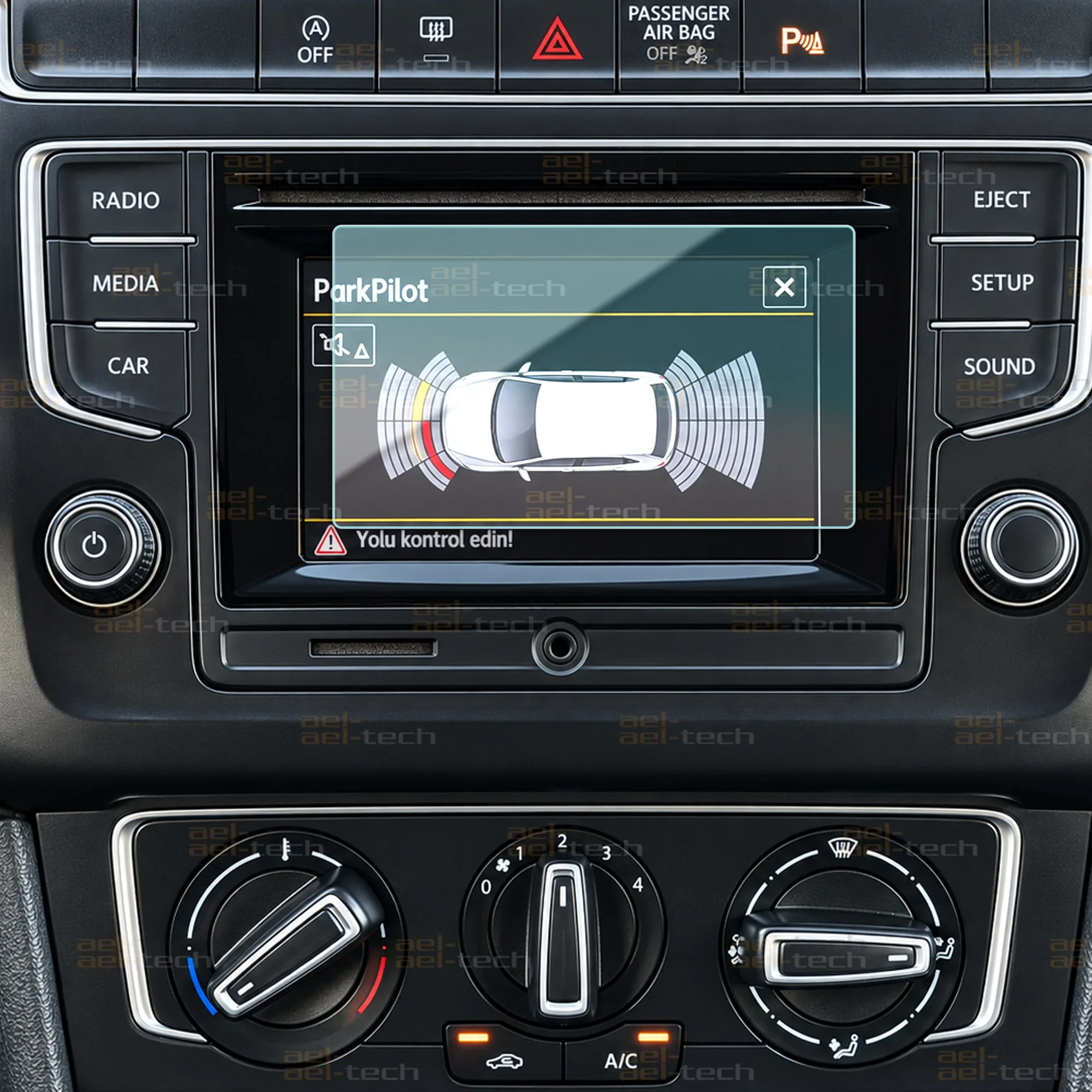 Volkswagen Polo Uyumlu 5 Inç Cam Ekran Koruyucu 2014-2017 - Görsel 1