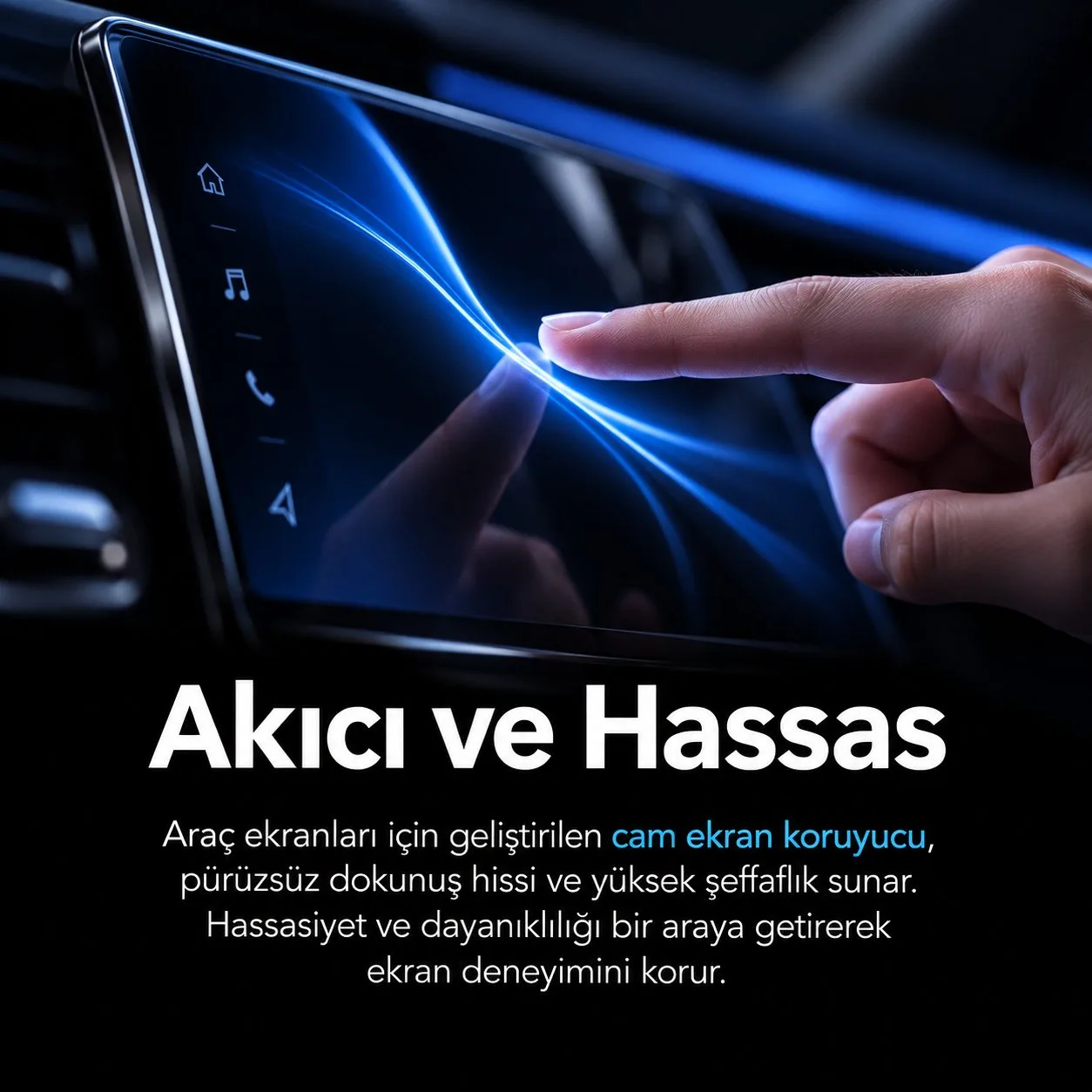 Volkswagen Polo Uyumlu 5 Inç Cam Ekran Koruyucu 2014-2017 - Görsel 3