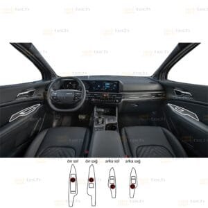 Kia Sportage Cool,Live,Vision Uyumlu Ön Ve Arka Kapı Kolları TPU Koruyucu 4lü Set 2026-2027