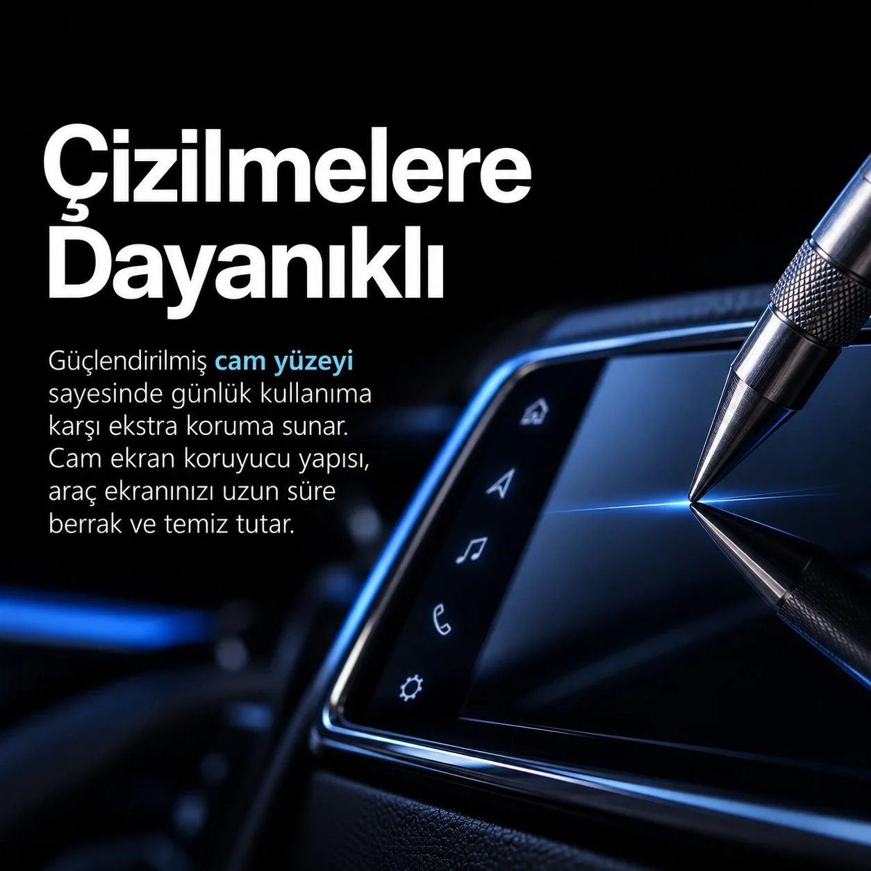 Volkswagen Polo Uyumlu 5 Inç Cam Ekran Koruyucu 2014-2017 - Görsel 4