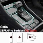Skoda Kodiaq Uyumlu Vites Etrafı Orta Konsol TPU Koruyucu 3lü Set 2017-2024